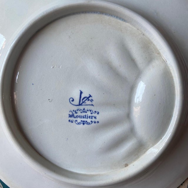 White Antique Majolica Asparagus Plate by Jules Vieillard & Cie For Sale - Image 8 of 9