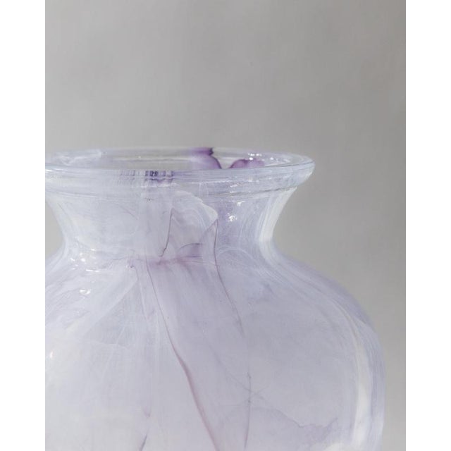 Large Vintage Vase in Lilac and White Swirl Glass, 1970s For Sale - Image 5 of 11