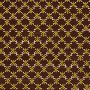 Harlequin Wood Frog Fabric in Chocolate/Pistachio