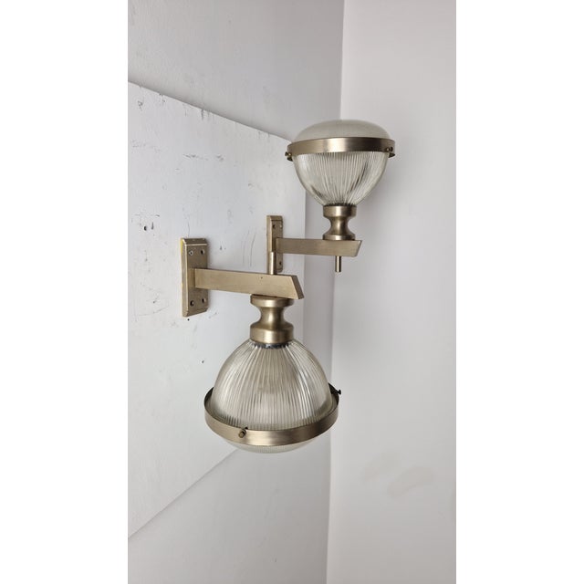 Mid-Century Modern Vintage Chrome Wall Lights with Fresnel Glass, 1960s, Set of 2 For Sale - Image 3 of 14