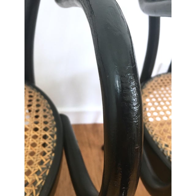 Bentwood Black & Cane Chairs A Pair Chairish