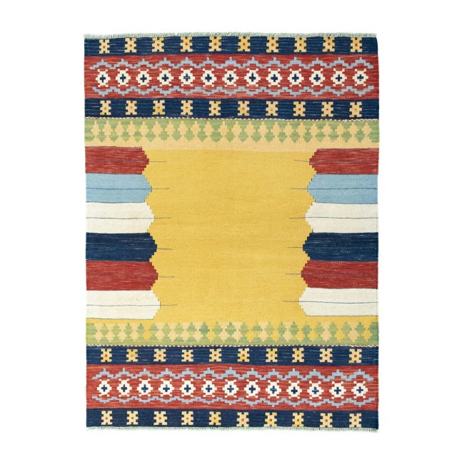 Handwoven Wool Kilim Rug For Sale - Image 9 of 9