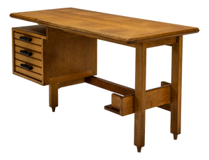 Desk in Oak by Guillerme & Chambron for Votre Maison, France, 1960s