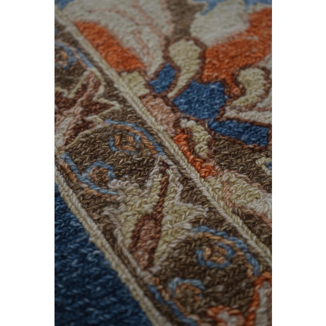 Approx: 9x12 Floral Pattern Wool No Pile Rug For Sale - Image 4 of 10