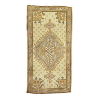 Antique Turkish Oushak Large Medallion Traditional Rug For Sale