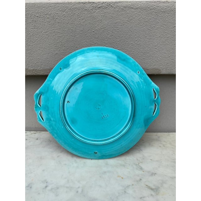 Large Majolica Sunflower Platter Villeroy & Boch, Circa 1900 For Sale In Austin - Image 6 of 6