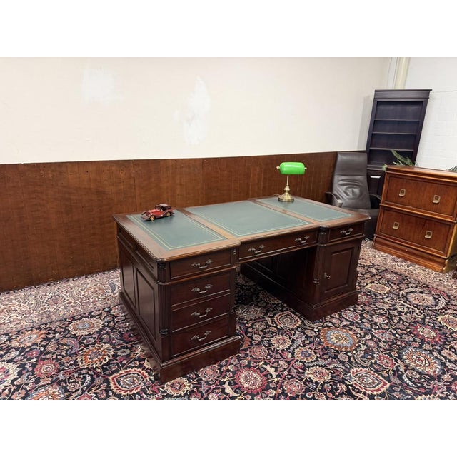 About this Classic English Partnerdesk Desk Classic and Elegant | Antique desks in English, Classic and Chesterfield...