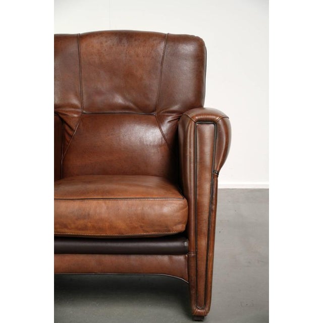 Vintage Art Nouveau Sheepskin Armchair For Sale - Image 9 of 14