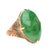 1990s 10 Carat Vintage Natural Jadeite Jade in Carved 18k Gold Oval Ring, Size 6 For Sale - Image 5 of 9