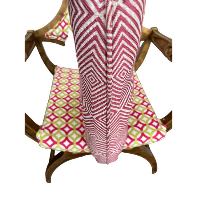 1960s-1970s Hollywood Regency Klismos-Style Chair-Premium Designer Upholstry For Sale - Image 4 of 7