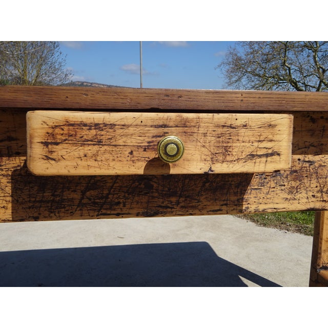 Antique Farm Oak Table, 1800s For Sale - Image 11 of 18