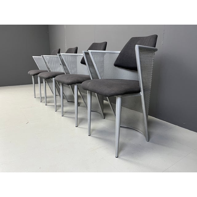 Postmodern Metal Dining Chairs, 1980s, Set of 4 For Sale - Image 10 of 12