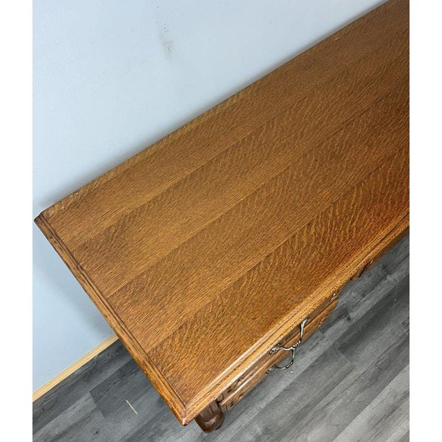 Vintage French Louis XVI Style Carved Oak Desk or Chest For Sale - Image 9 of 14