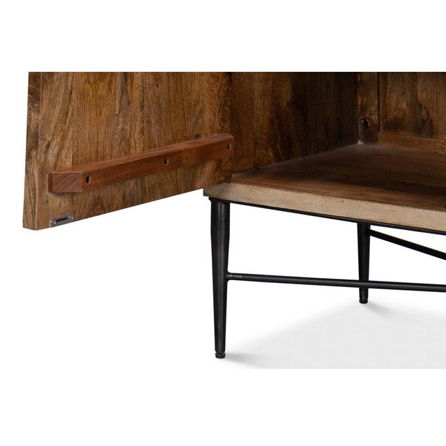 Metal Carved Scallop Sideboard in Warm Tan, 79 Inches For Sale - Image 7 of 11