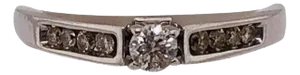 14 Karat White Gold Diamond Engagement Ring Stack Ring Bridal Band