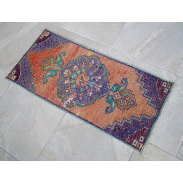 Hand Knotted Door Mat, Entryway Rug, Bath Mat, Kitchen Decor, Small Rug, Turkish Rug - 1′4″ × 2′11″ For Sale - Image 12 of 15