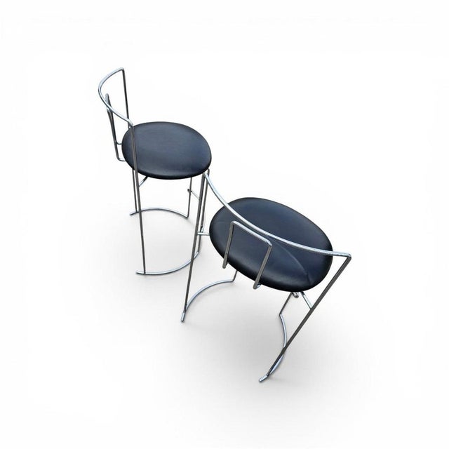 Black Leather Gaja Stools by Kazuhide Takahama for Simon Gavina, Set of 2 For Sale - Image 9 of 18
