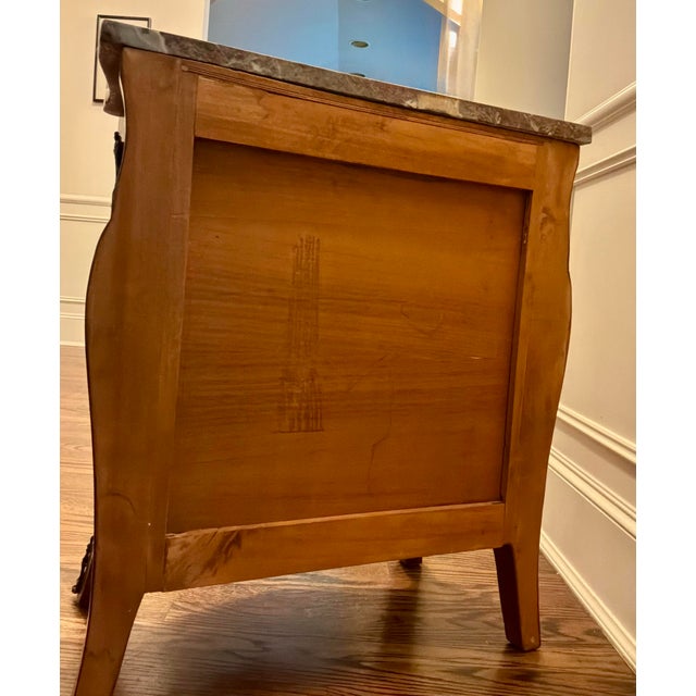 Louis XV Style Rosewood Bombé Chest With Brèche D’Alep Marble Top For Sale - Image 9 of 9