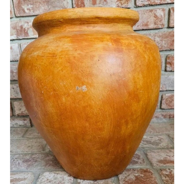 1970s Vintage 1970s Mexican Artistic Hand Made Glazed Clay Water Jug Pot Planter For Sale - Image 5 of 9