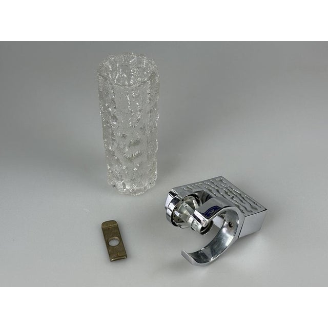 Brutalist Wall Light in Glass and Chrome, Germany, 1960s For Sale - Image 11 of 15
