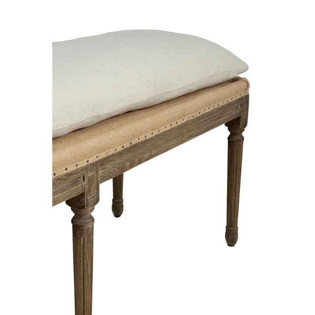 Milton Linen Stylish Bench by Furniture Classics For Sale - Image 4 of 5