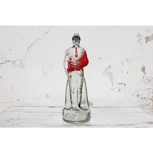 1960s Spanish Figurative Bullfighter Glass Bottler For Sale - Image 13 of 13