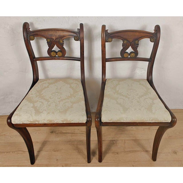 Victorian Chairs in Carved Upholstered Mahogany, 1890, Set of 2 For Sale - Image 4 of 18