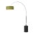 Tambo 92"h 1-Light Arc Lamp, Avocado Linen Shade, Black Oak Base, Satin Nickel, Dimmable, for Living Room or Bedroom For Sale