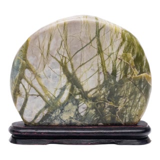 Petite Greenery Meditation Stone Sculpture For Sale