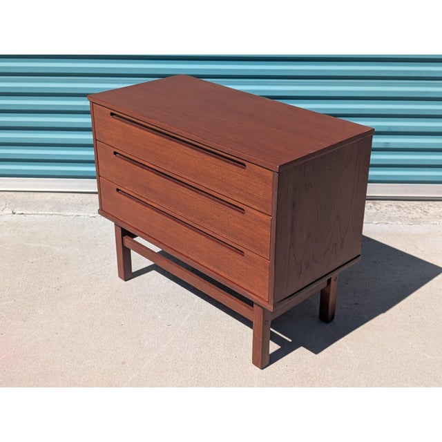 Mid-Century Modern Nils Jonsson Mid-Century Modern Teak 3-Drawer Chest, Denmark, C. 1960s For Sale - Image 3 of 11