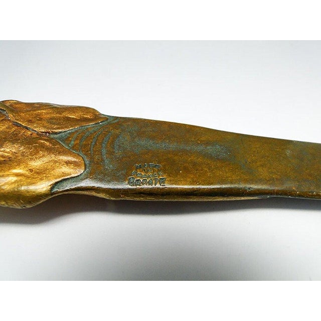 Art Nouveau Bronze Figurative Letters Opener, 1890s For Sale - Image 4 of 5