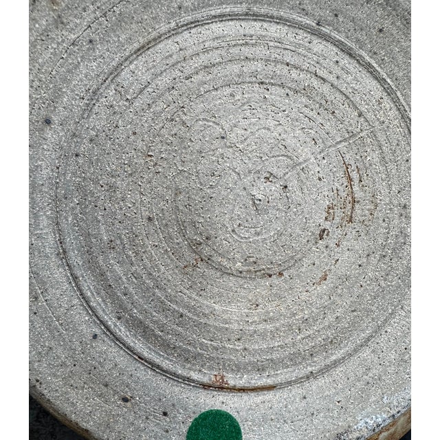 Large Ceramic Centerpiece Bowl Wide Flared Rim and Speckled Blue Red Glaze 5000b For Sale - Image 17 of 17