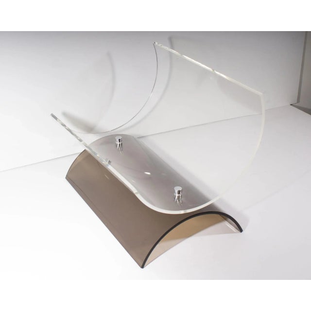 Plastic Vintage Curved Acrylic Magazine Rack For Sale - Image 7 of 7