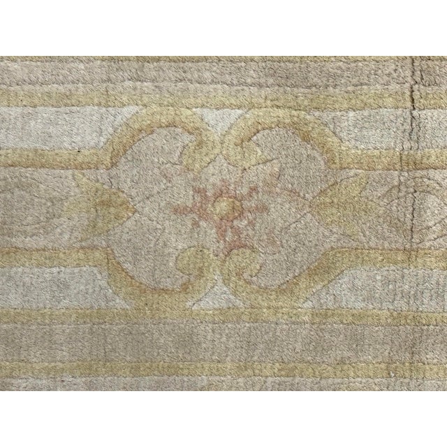 4ft × 6ft Aubusson Style Floral Wool Area Rug, Vintage For Sale - Image 9 of 12