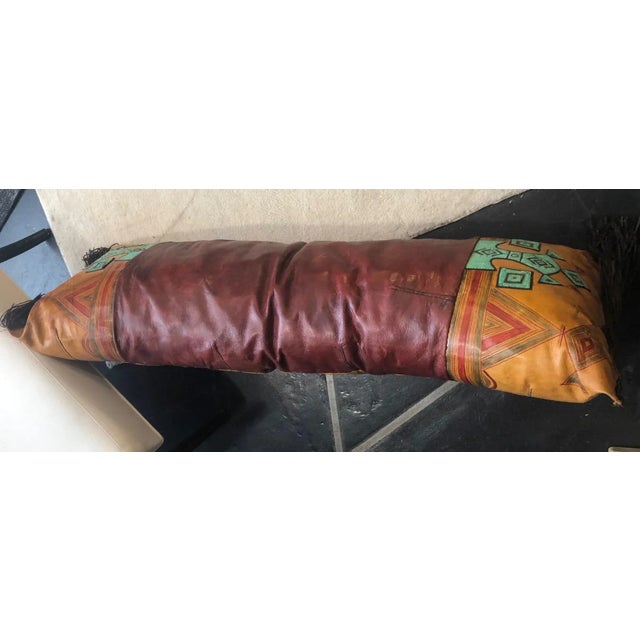 Vintage Tuareg Leather Tent Cushion, 1960s For Sale - Image 4 of 14