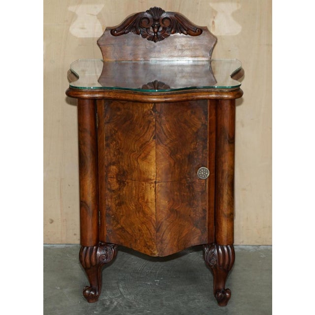 Antique Victorian Burl Walnut Nightstands, Set of 2 For Sale - Image 3 of 18