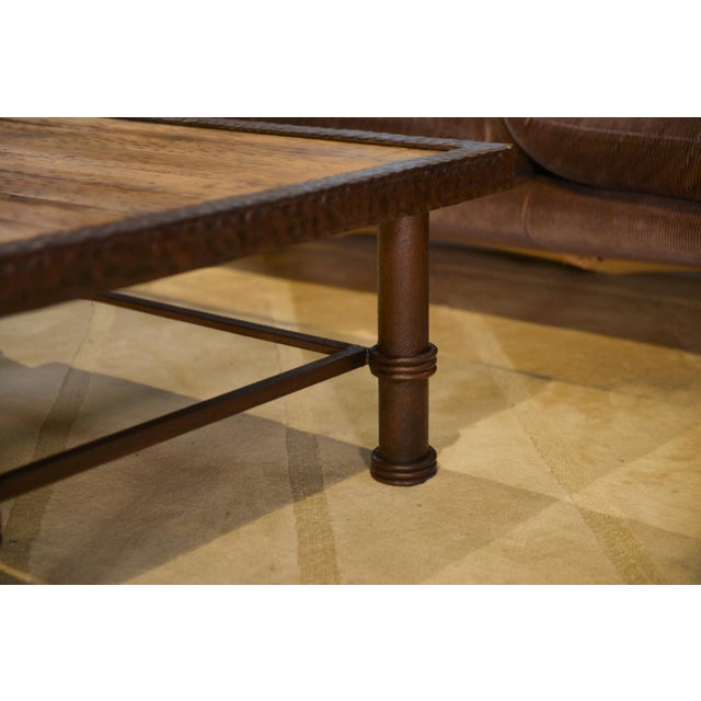 Brutalist Coffee Table in Wood and Wrought Iron, 1960s For Sale - Image 6 of 12
