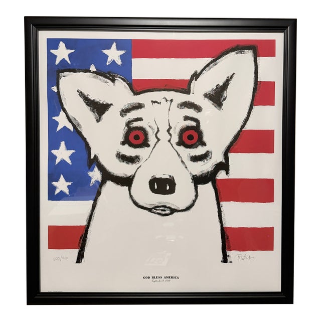 Rodrique 9/11 Blue Dog Print - God Bless America For Sale