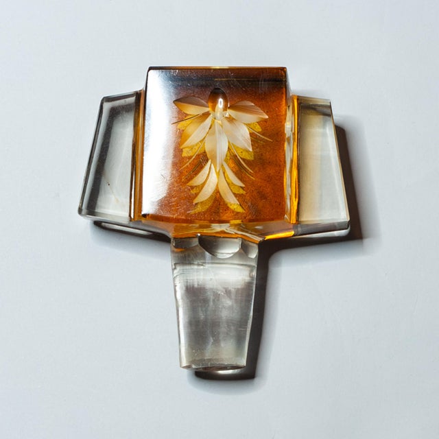 1930s Bohemian Amber Crystal Decanter Set – 6 Piece Art Deco Karl Palda Style For Sale - Image 10 of 11