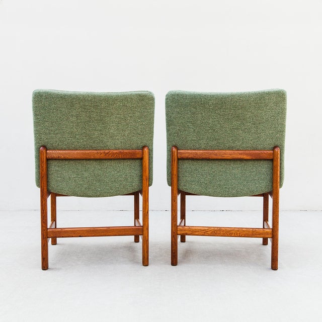 Forest Green Borge Mogenson Model 231 Oak Slipper Chairs by Fredericia, Denmark 1960s - Set of 2 For Sale - Image 8 of 13