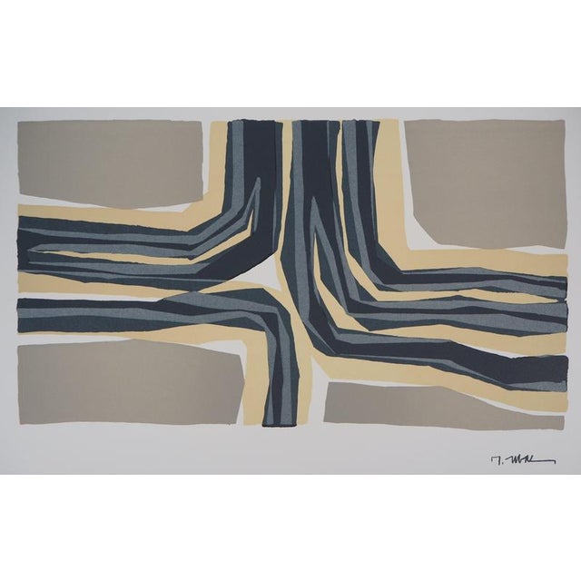 Raoul UBAC (1910-1985) Composition in beige Color lithograph Signed in the plate On BFK Rives Vellum 65 x 47 cm (c. 26 x...