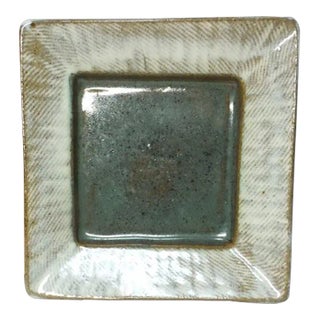 Late 20th Century Tatsuzō Shimaoka Japanese Glazed Mingei Stoneware Dish For Sale