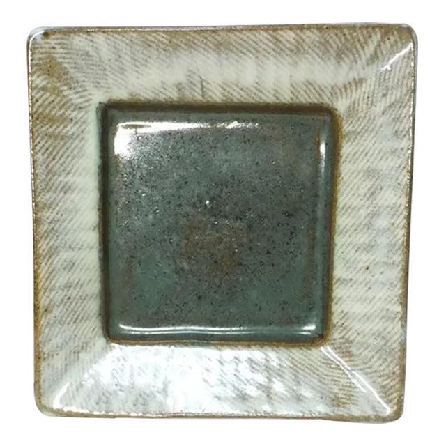 Late 20th Century Tatsuzō Shimaoka Japanese Glazed Mingei Stoneware Dish For Sale