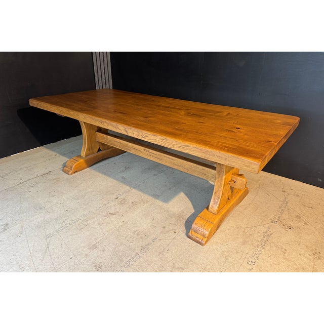 Brown Oak Farmhouse Dining Table, 1930s For Sale - Image 8 of 14