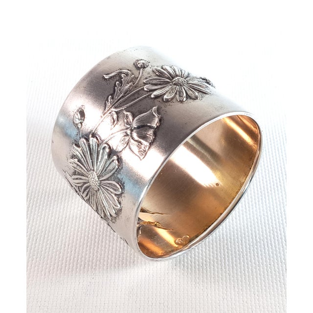Antique English Sterling Silver Art Nouveau Napkin Ring. C. 1890-1900. Original Box. For Sale - Image 4 of 8