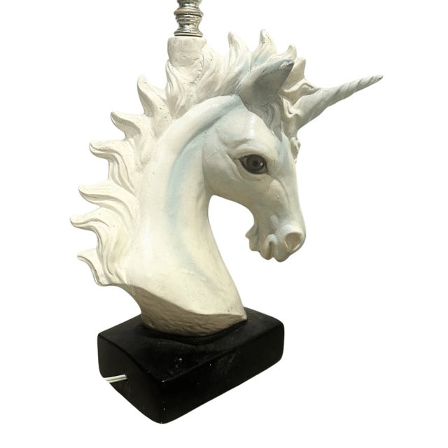Vintage Unicorn Head Design Plug in Table Lamp - a Pair For Sale - Image 4 of 6