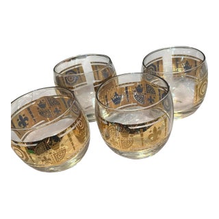 1960s Culver Ltd. Mid Century Modern Roly Poly Drinking Glasses - Set of 4 For Sale