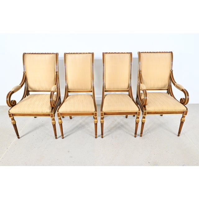 1980s Karges Furniture Louis XVI Style Dining Chairs With Gilt Accents, Set of 8 For Sale - Image 5 of 18