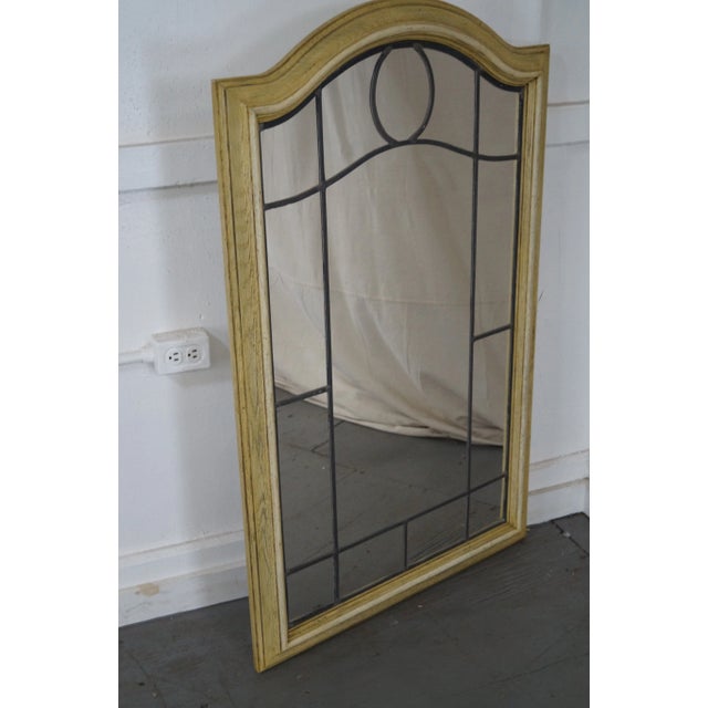 Vintage Cerused Oak Frame Leaded Glass Mirror For Sale - Image 10 of 10