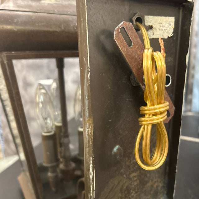 Antique Rustic Metal Lantern Light For Sale - Image 9 of 12